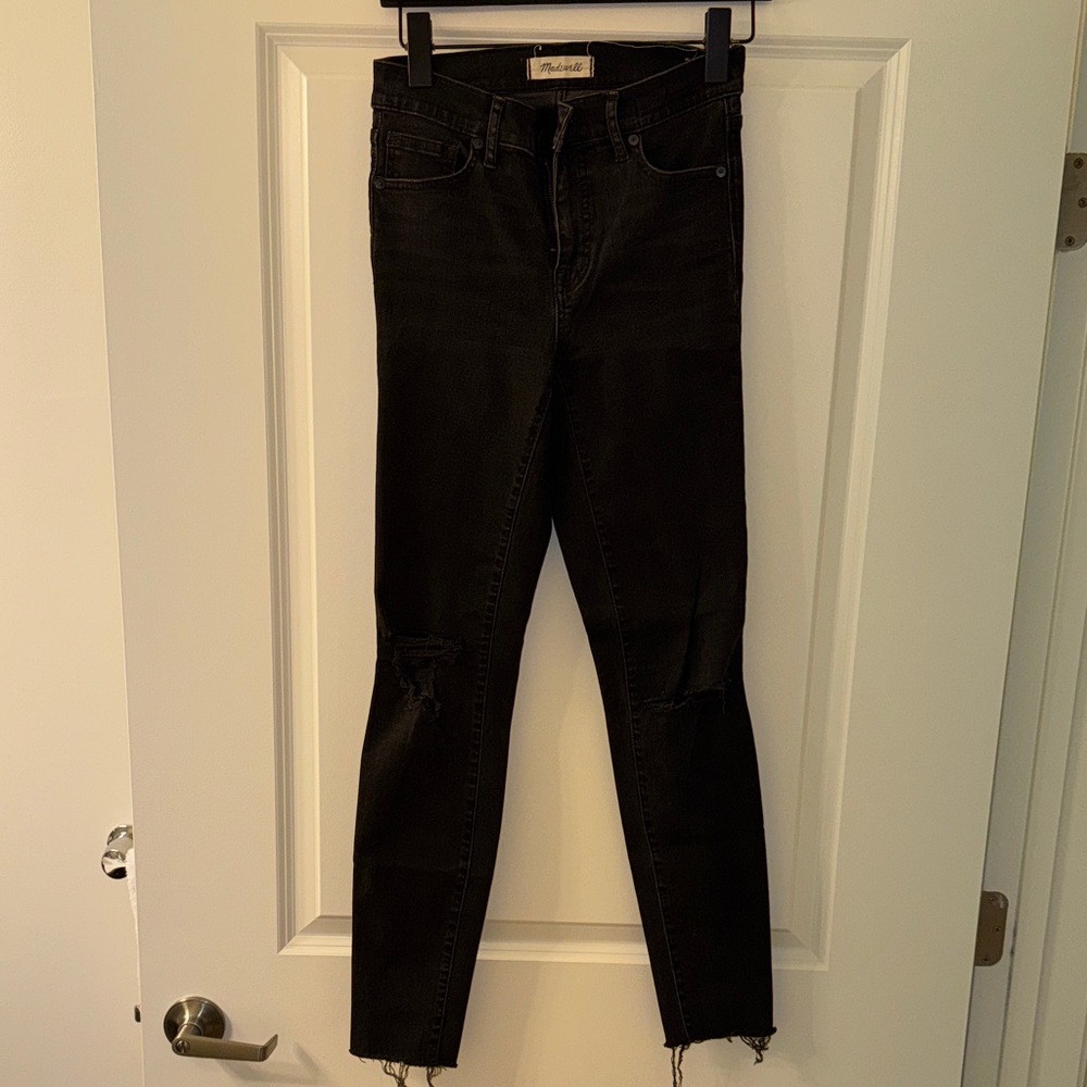 Madewell Black Distressed Skinny Jeans